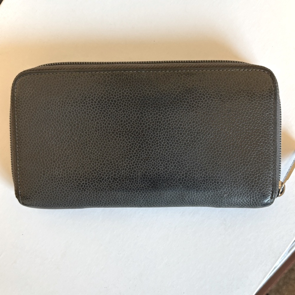 [Chanel] Luxury Long Wallet Caviar Skin Grained Calf Black w/ Silver Hardware - Picture 5 of 14